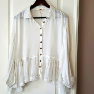 Free people | bohemian Victorian Blouse  Top Size Large
